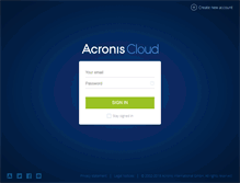 Tablet Screenshot of cloud-wrh-eu1.acronis.com